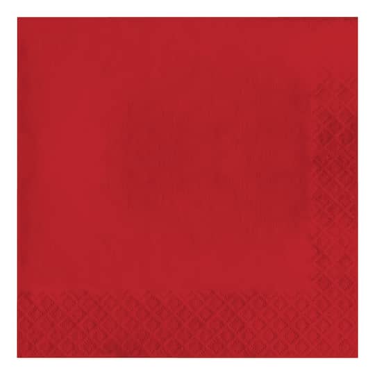 Group 801031B 2-Ply Beverage Napkins, Classic Red - 50 per Case - Case of 12